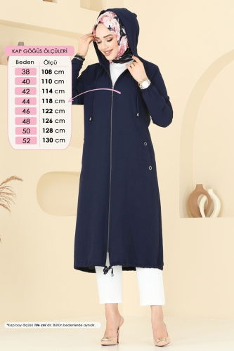 moda selvim Overcoat 3046KTR750 Navy Blue - Thumbnail