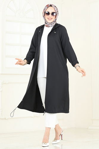 moda selvim كاب أسود 3048KTR750 - Thumbnail