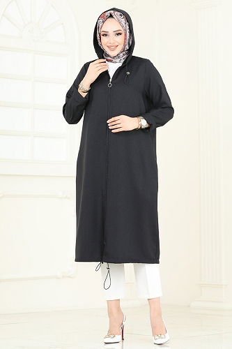 moda selvim كاب أسود 3048KTR750 - Thumbnail