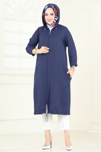 moda selvim كاب كحلي 3048KTR750 - Thumbnail