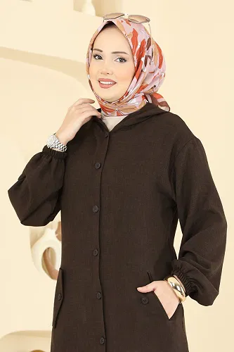 moda selvim Overcoat 3082KTR750 Bitter Brown - Thumbnail