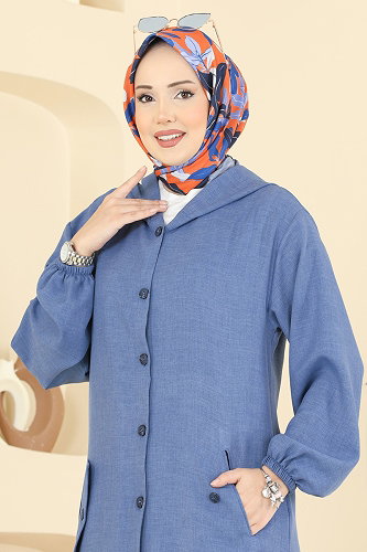 moda selvim كاب ازرق 3082KTR750 - Thumbnail