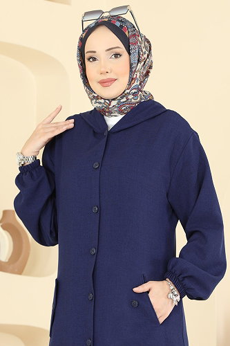 moda selvim كاب كحلي 3082KTR750 - Thumbnail