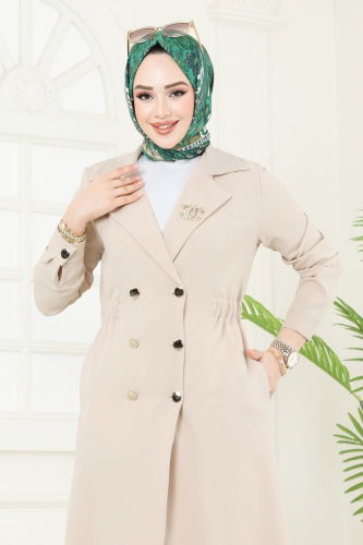 moda selvim كاب بيج 3117BLU797 - Thumbnail