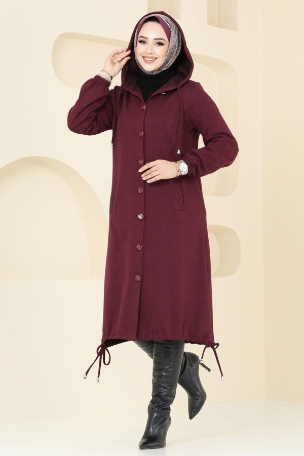 Overcoat 320DVL817 Burgundy - 1