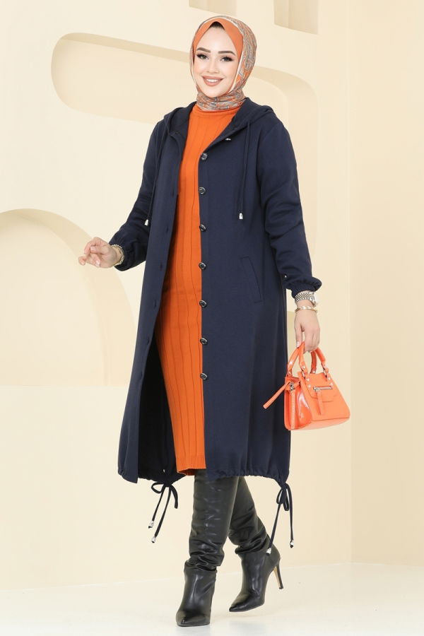 Overcoat 320DVL817 Navy Blue - 1