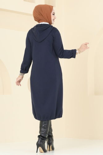 moda selvim Overcoat 321DVL817 Navy Blue - Thumbnail