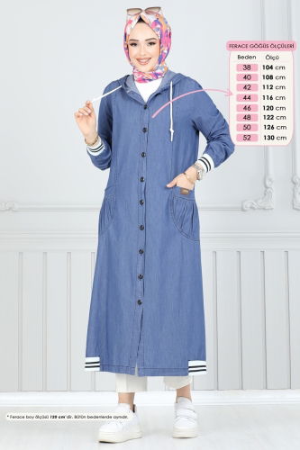 moda selvim Overcoat 322MSA980 Light Denim - Thumbnail