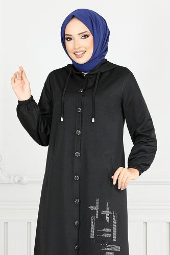 moda selvim كاب أسود 324DVL897-M - Thumbnail