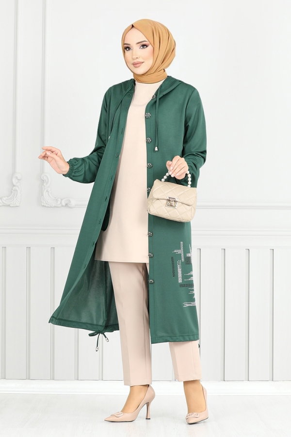 Modaselvim A FEAST OF DEALS Overcoat 324DVL897-M Emerald
