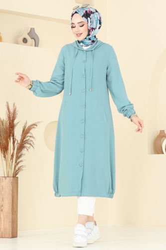 moda selvim Overcoat 361DVL817 Light Mint - Thumbnail