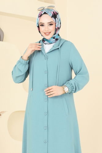 moda selvim Overcoat 361DVL817 Light Mint - Thumbnail