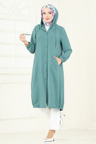 moda selvim كاب أخضر باهت 361DVL817 - Thumbnail