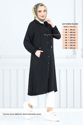 moda selvim كاب أسود 362DVL897-M - Thumbnail