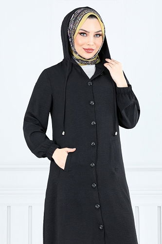 moda selvim كاب أسود 362DVL897-M - Thumbnail