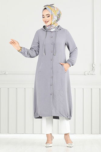 moda selvim كاب رمادي 362DVL897-M - Thumbnail