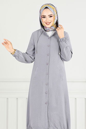 moda selvim كاب رمادي 362DVL897-M - Thumbnail