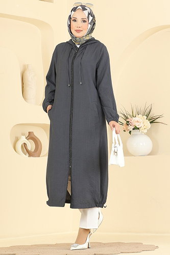 moda selvim Overcoat 4024HN394 Anthracite - Thumbnail