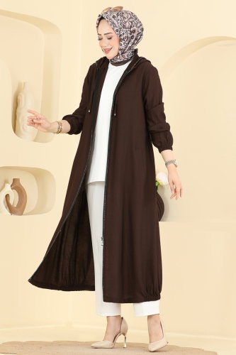H.N.Z. - Overcoat 4024HN394 Bitter Brown