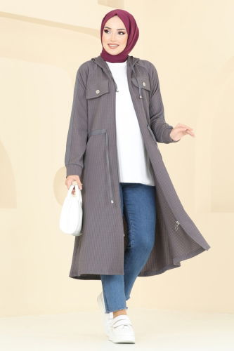 moda selvim Overcoat 4047PM271 Anthracite - Thumbnail