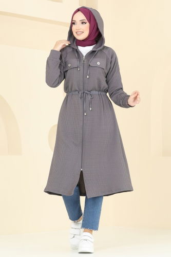 moda selvim Overcoat 4047PM271 Anthracite - Thumbnail