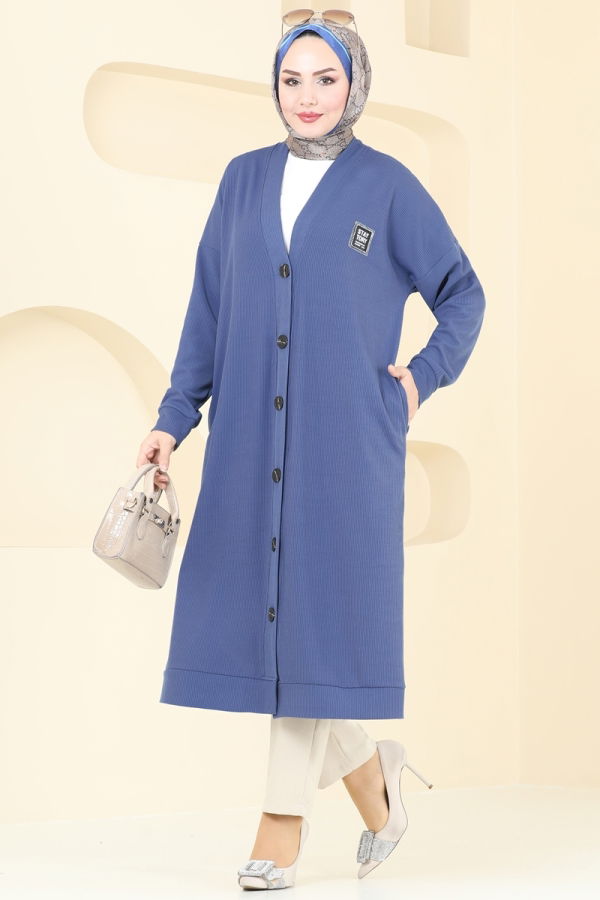 Modaselvim Cardigan/Vest Overcoat 4048PM271 Indigo