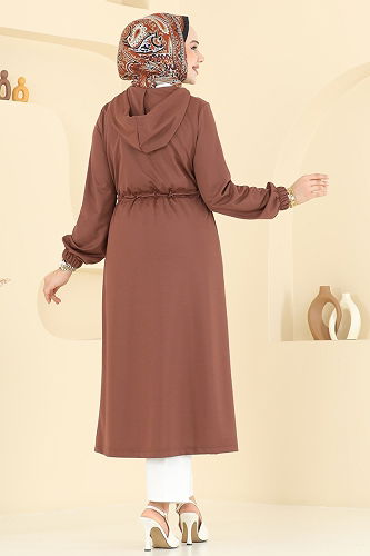 moda selvim Overcoat 420DVL817 Brown - Thumbnail