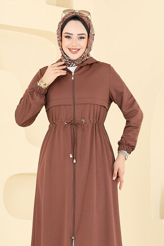 moda selvim Overcoat 420DVL817 Brown - Thumbnail