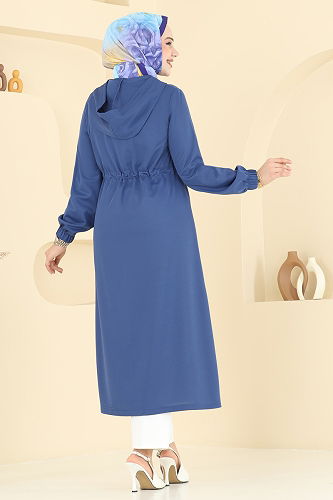 moda selvim Overcoat 420DVL817 Indigo - Thumbnail