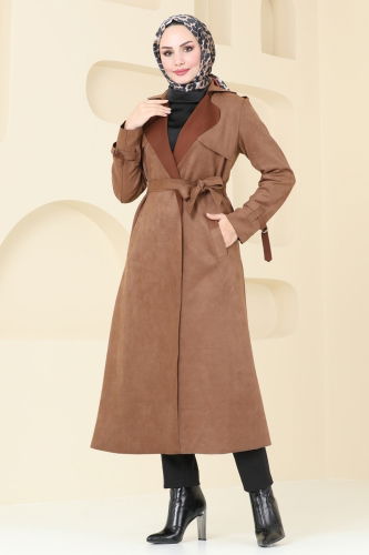 moda selvim Overcoat 4277AL357 Tan - Thumbnail