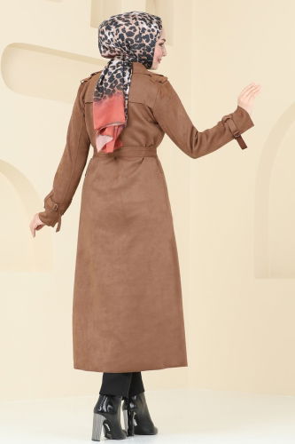 moda selvim Overcoat 4277AL357 Tan - Thumbnail