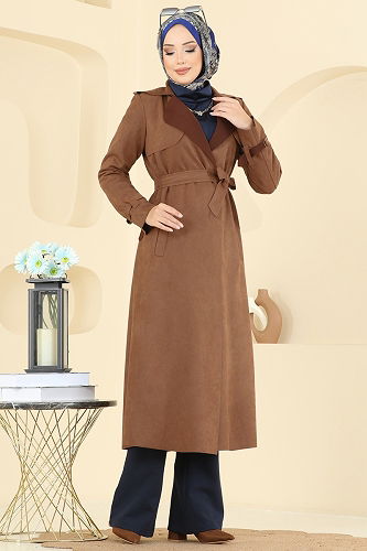 moda selvim Overcoat 4277AL357 Tan - Thumbnail