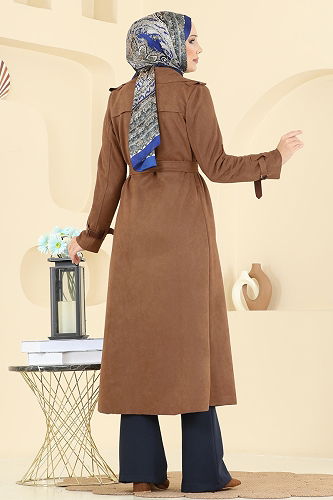 moda selvim Overcoat 4277AL357 Tan - Thumbnail