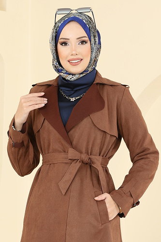 moda selvim Overcoat 4277AL357 Tan - Thumbnail