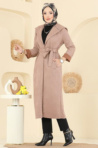 moda selvim Overcoat 4398AL357 Powder Vision - Thumbnail