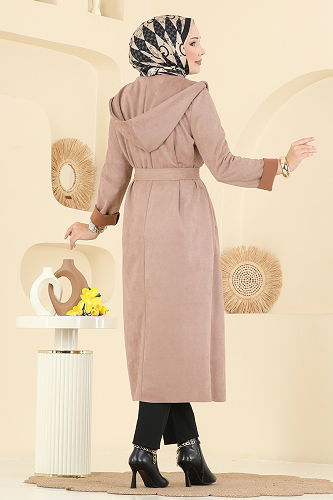 moda selvim Overcoat 4398AL357 Powder Vision - Thumbnail