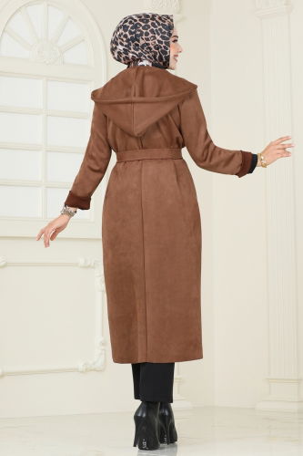 moda selvim Overcoat 4398AL357 Tan - Thumbnail