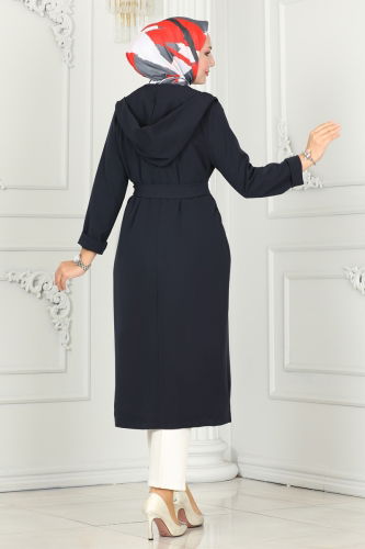 moda selvim Overcoat 4422AL357 Navy Blue - Thumbnail