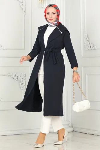 moda selvim Overcoat 4422AL357 Navy Blue - Thumbnail