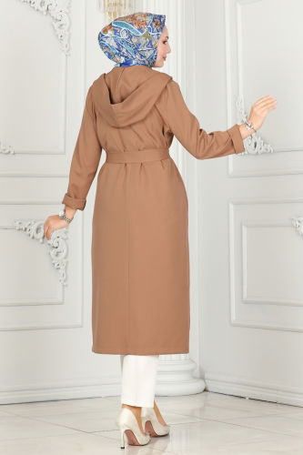 moda selvim Overcoat 4422AL357 Tan - Thumbnail