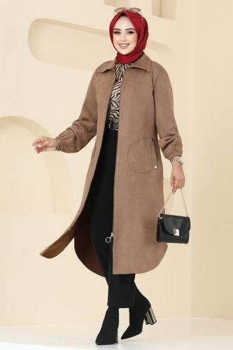 moda selvim Overcoat 4438AL357 Dark Vision - Thumbnail