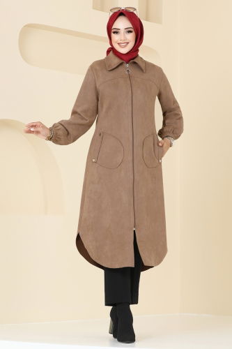 moda selvim Overcoat 4438AL357 Dark Vision - Thumbnail