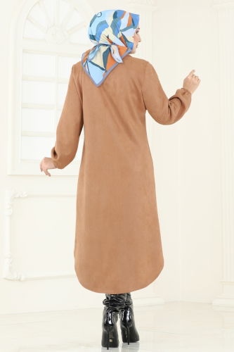 moda selvim Overcoat 4438AL357 Light Tan - Thumbnail