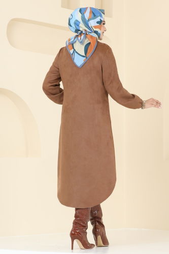 moda selvim Overcoat 4438AL357 Tan - Thumbnail