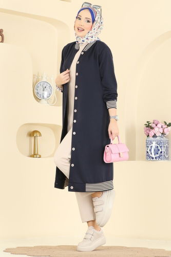 P.R.M. - Overcoat 4518PM271 Navy Blue