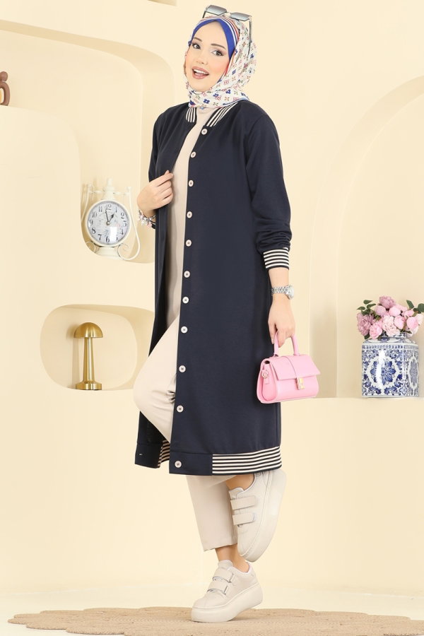 Modaselvim Overcoat / Coat Overcoat 4518PM271 Navy Blue