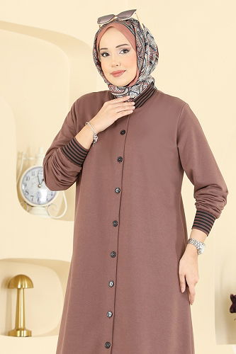 moda selvim Overcoat 4518PM271 Powder Vision - Thumbnail