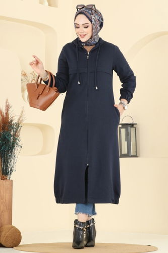 D.V.L. - Overcoat 462DVL817 Navy Blue