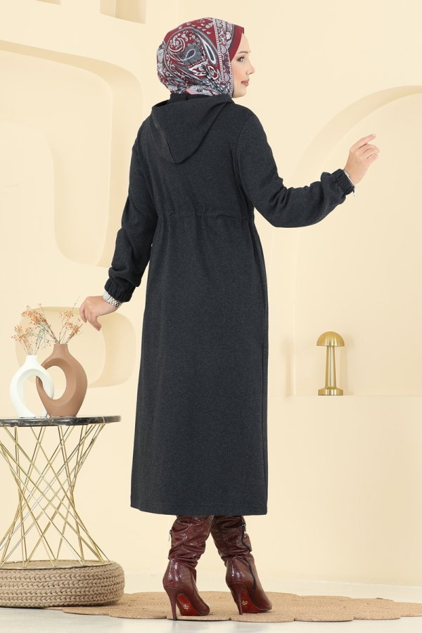 Overcoat 467DVL817 Anthracite - Moda Selvim