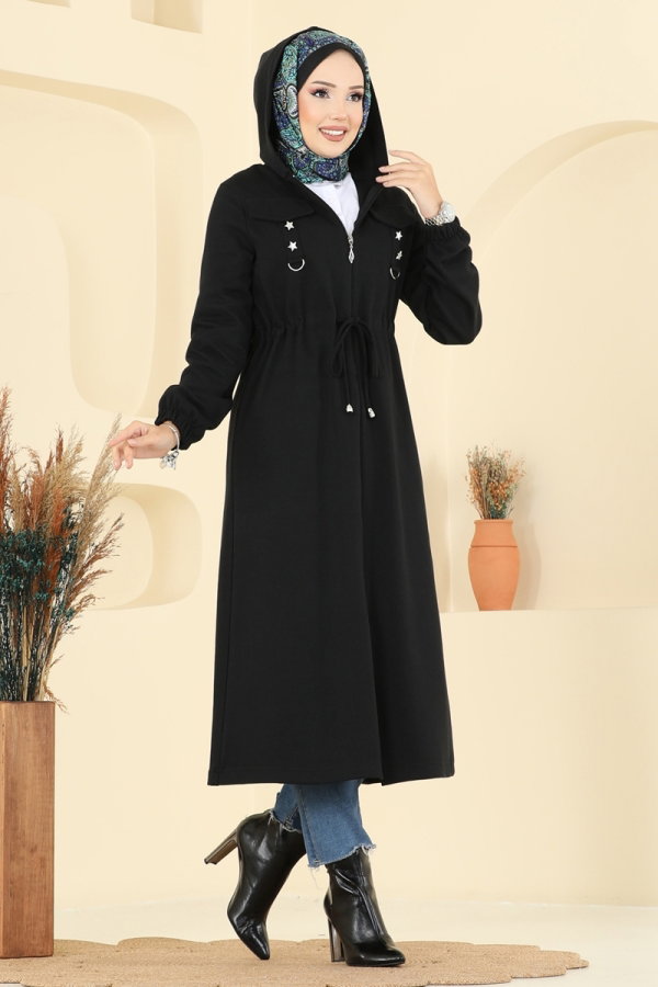 Overcoat 467DVL817 Black - Moda Selvim
